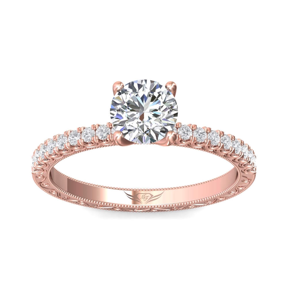 18K Rose Gold Round Diamond Engagement Ring