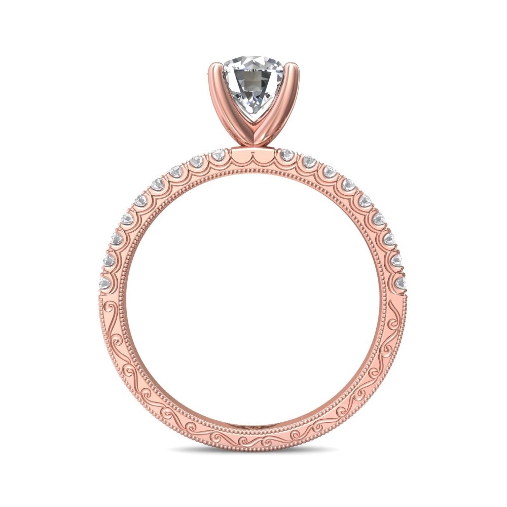 18K Rose Gold Round Diamond Engagement Ring