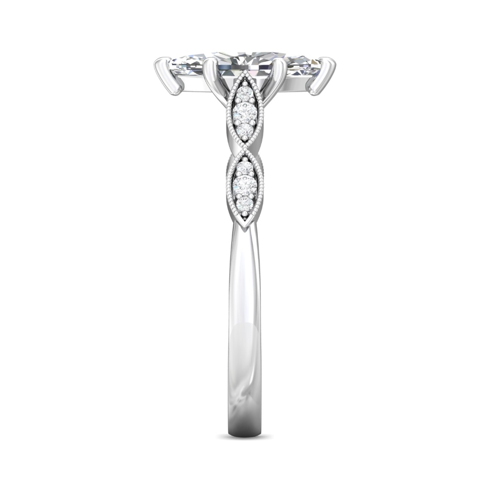 14K White Gold Marquise Diamond Engagement Ring
