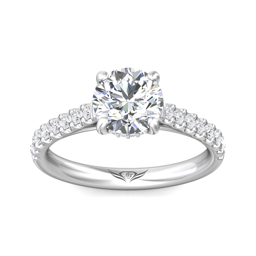 18K White Gold Round Diamond Engagement Ring
