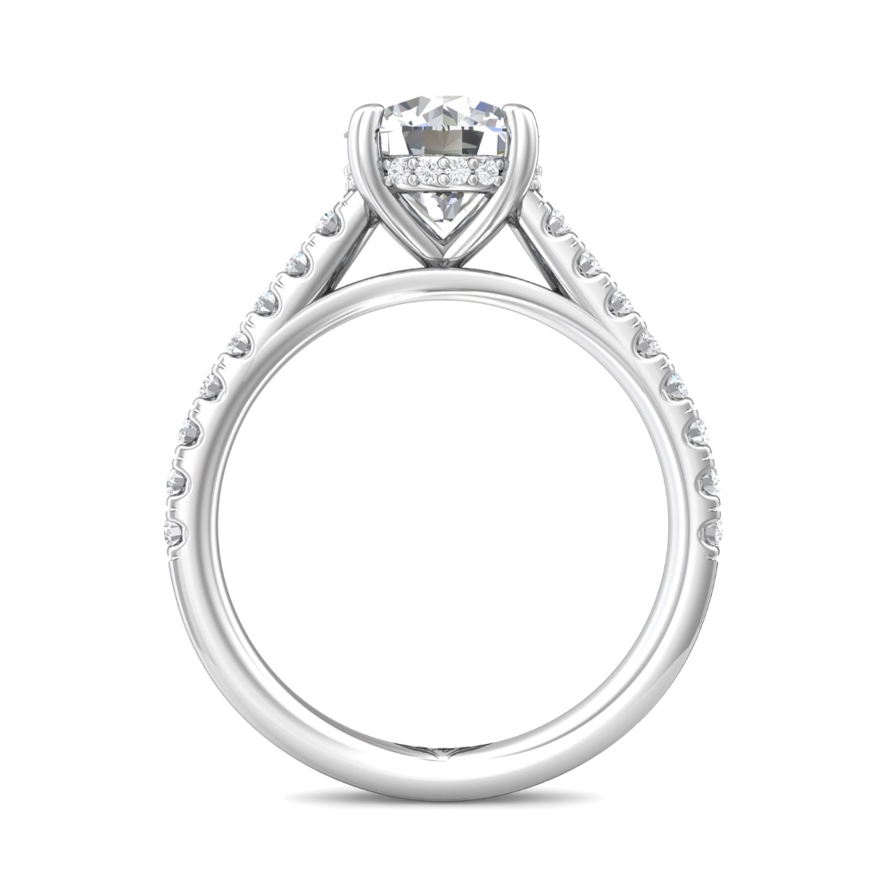 18K White Gold Round Diamond Engagement Ring