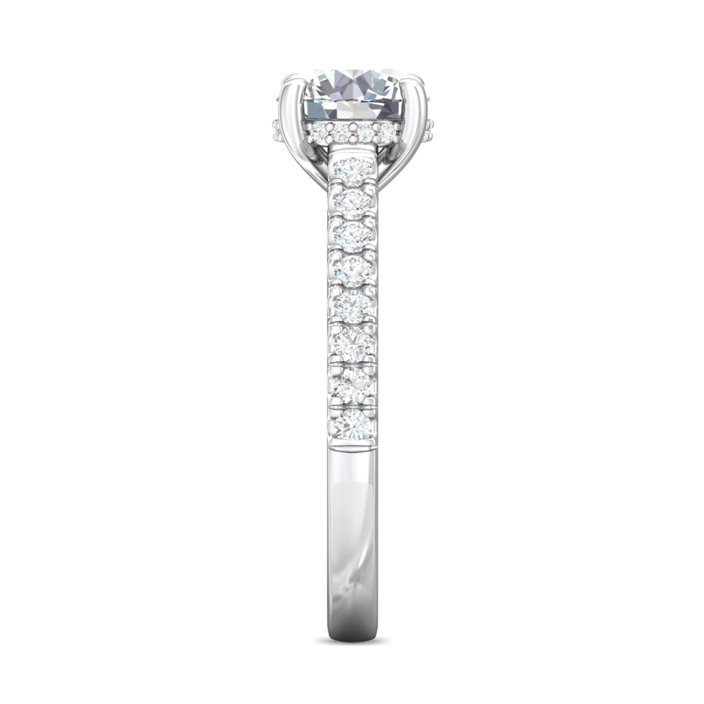 18K White Gold Round Diamond Engagement Ring