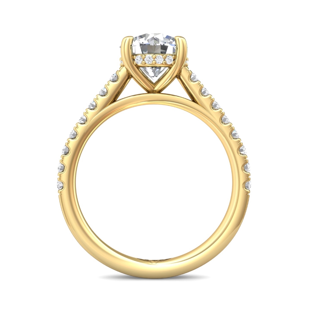 14K Yellow Gold Round Diamond Engagement Ring
