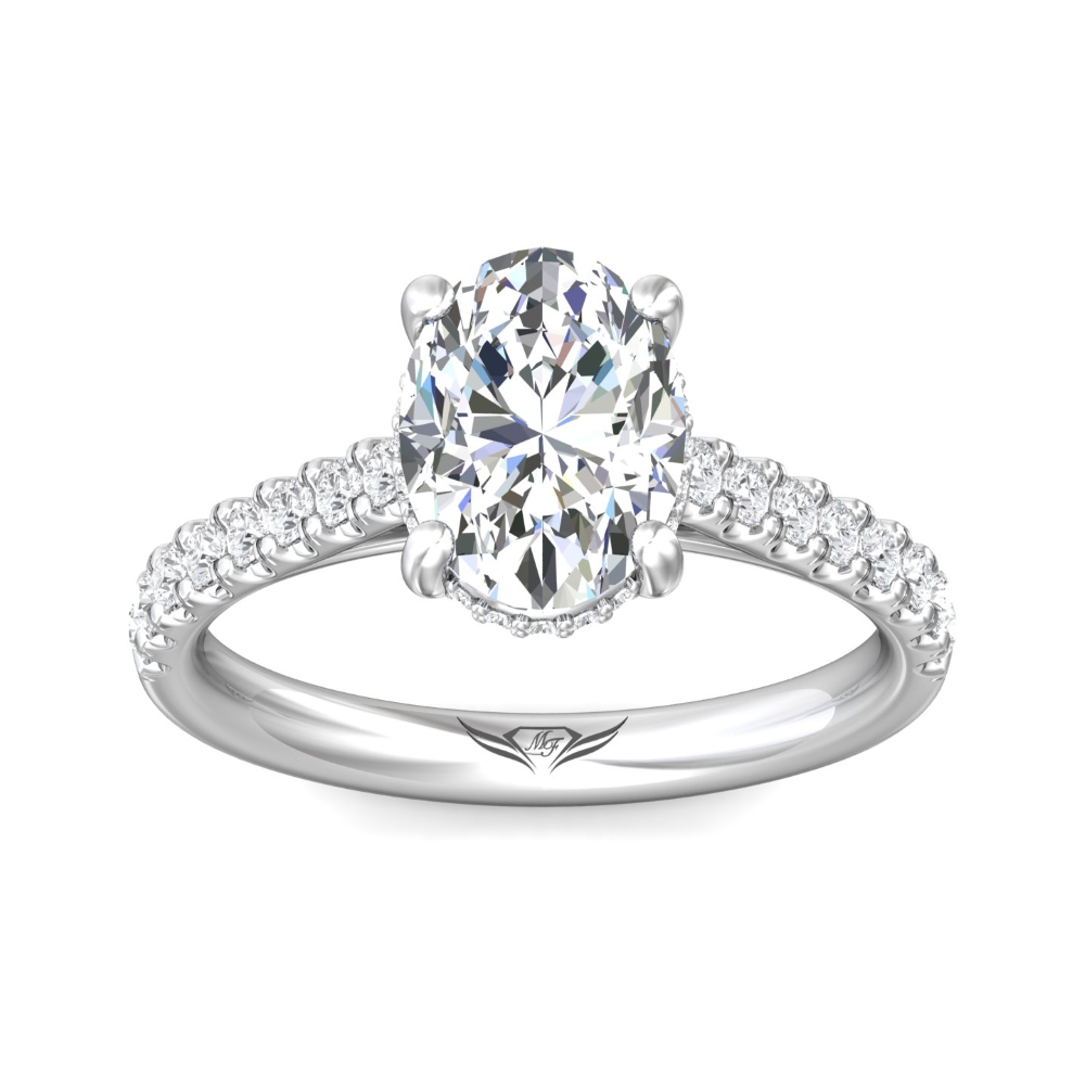  Platinum Oval Diamond Engagement Ring