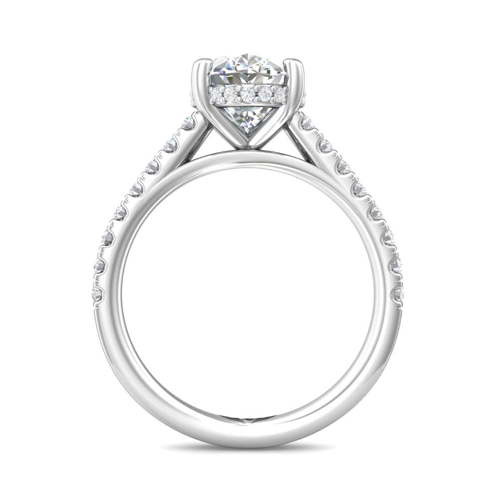  Platinum Oval Diamond Engagement Ring