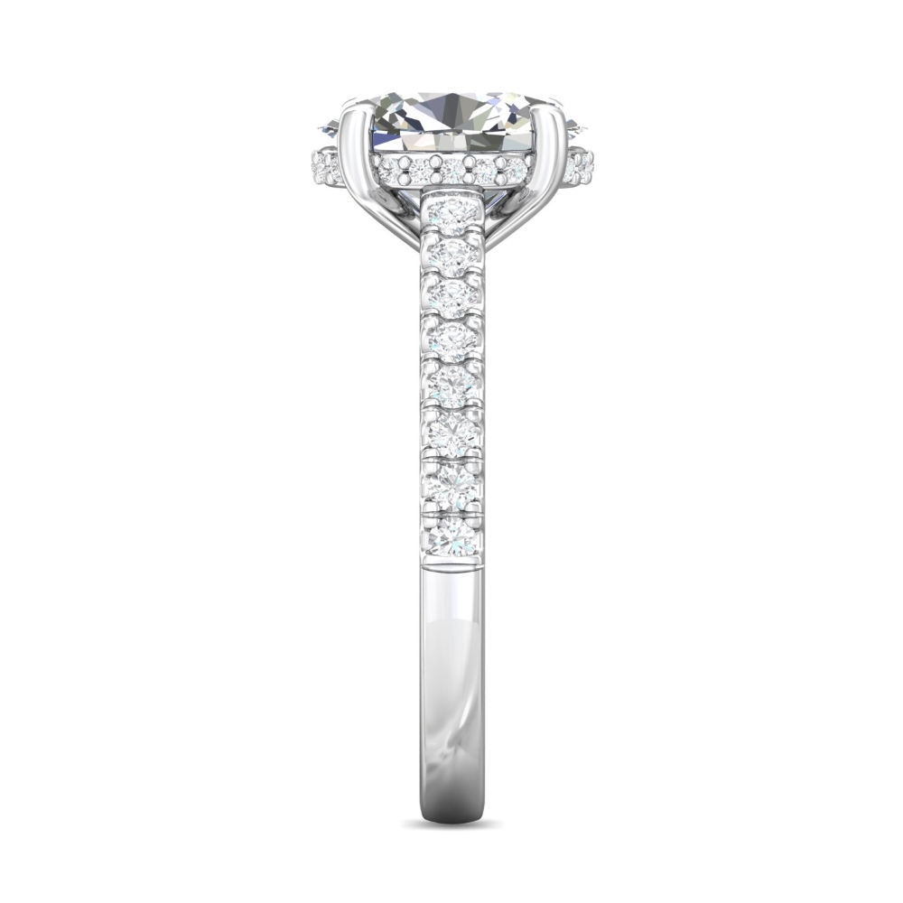  Platinum Oval Diamond Engagement Ring
