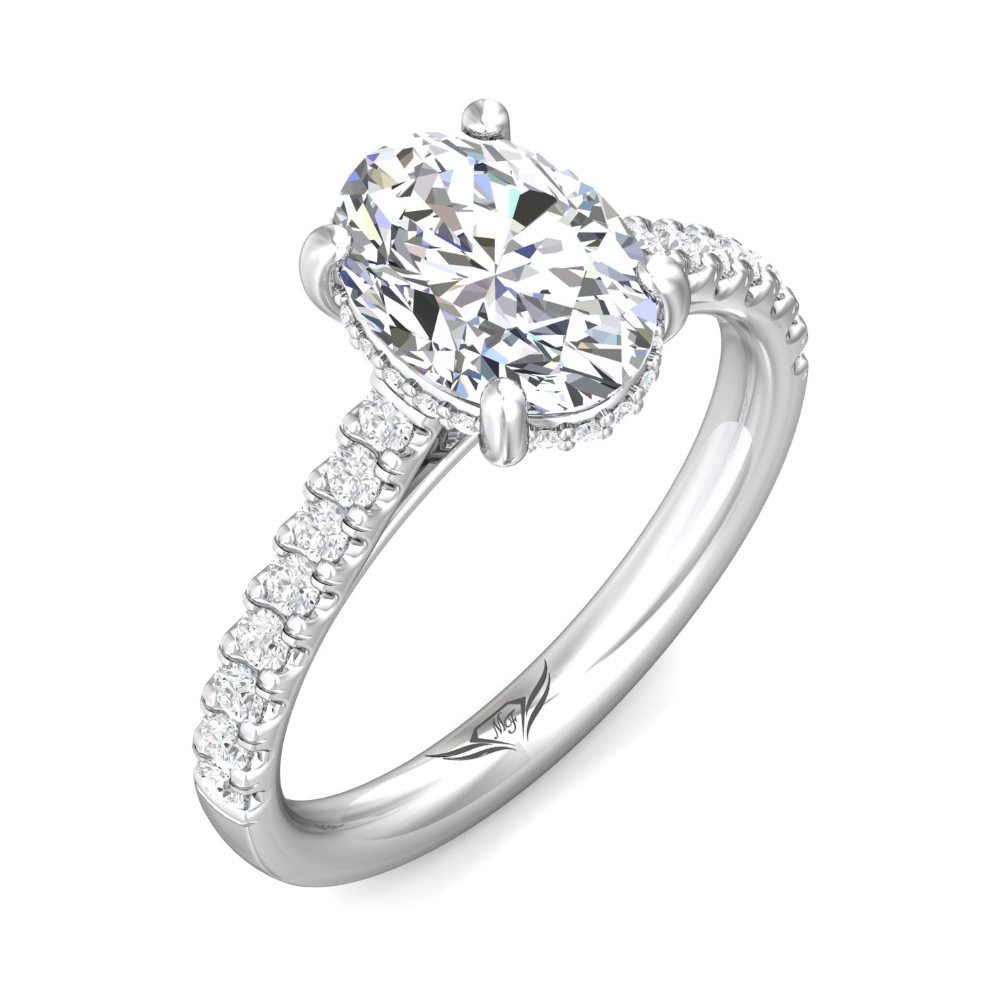  Platinum Oval Diamond Engagement Ring