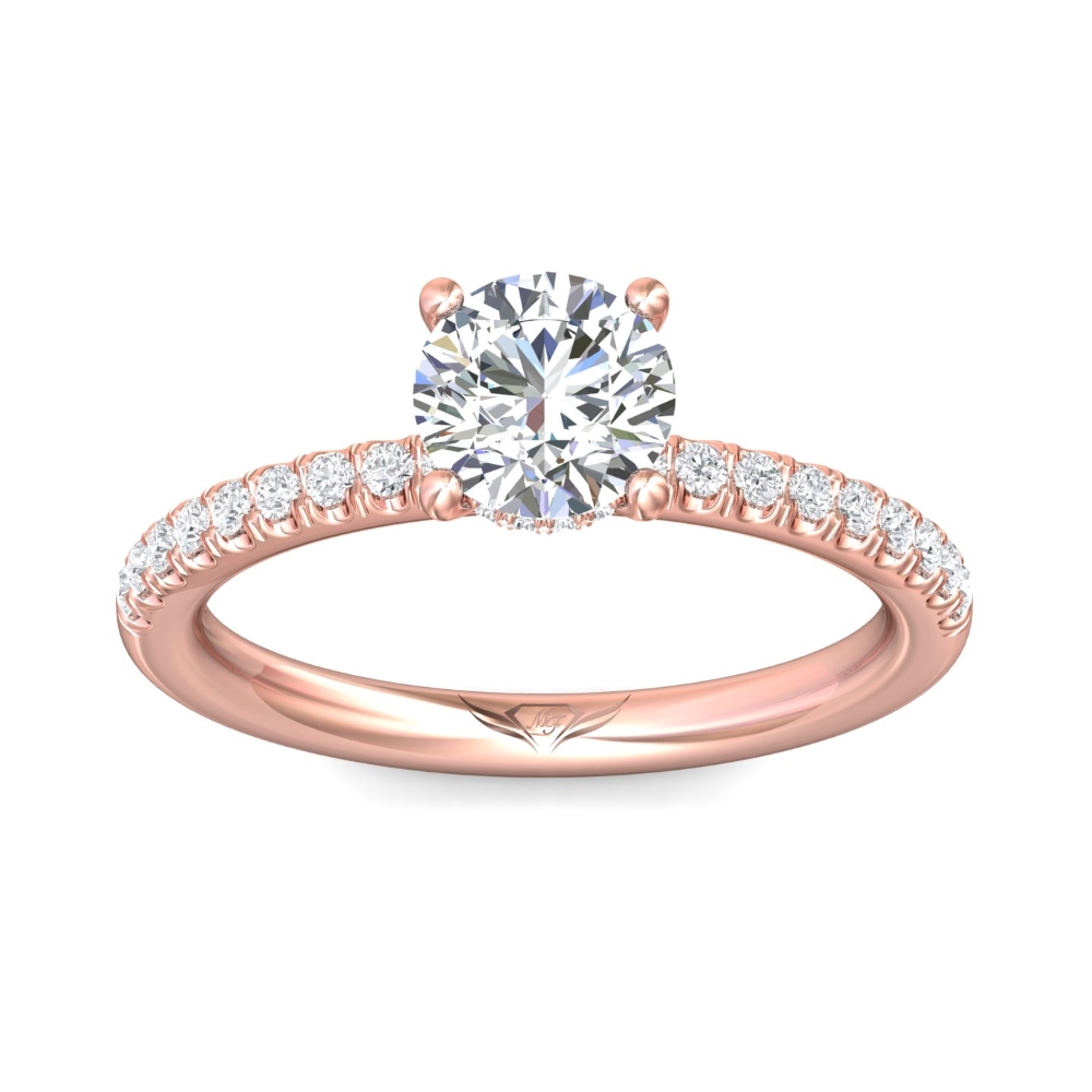 14K Rose Gold Round Diamond Engagement Ring