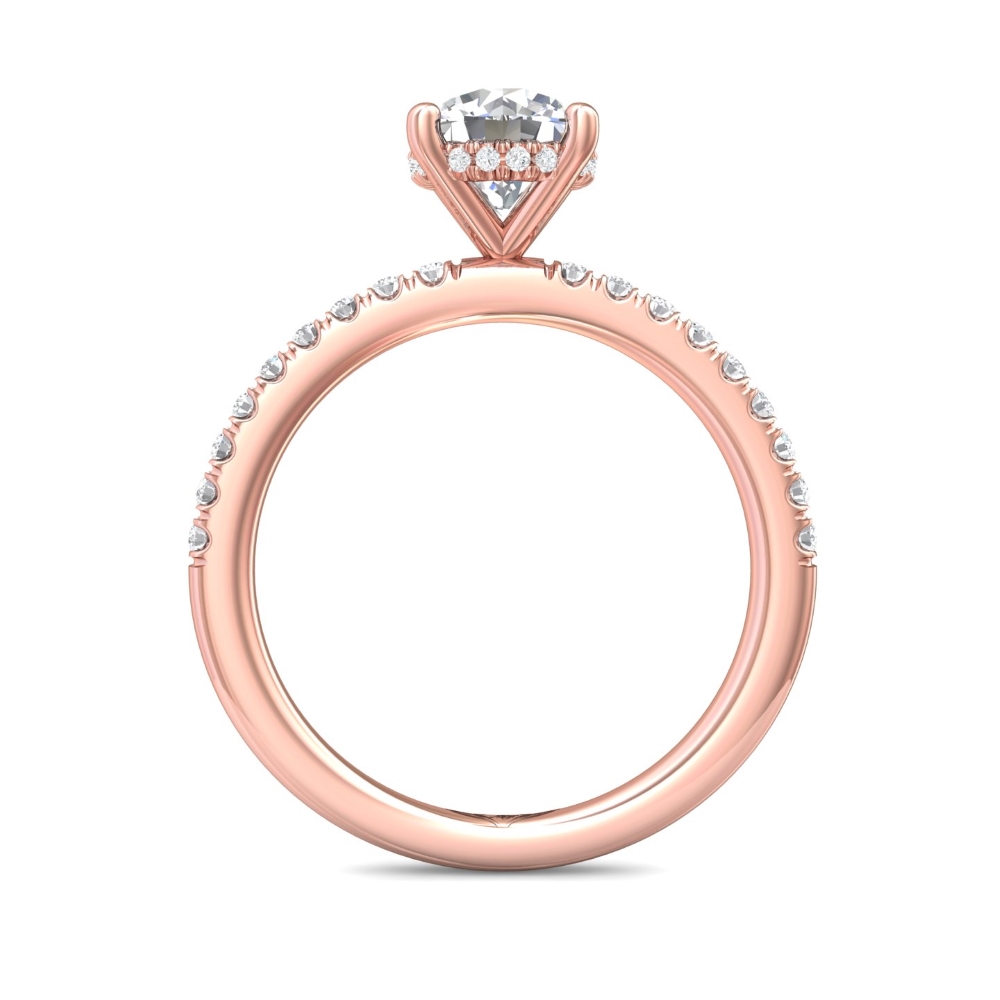 14K Rose Gold Round Diamond Engagement Ring