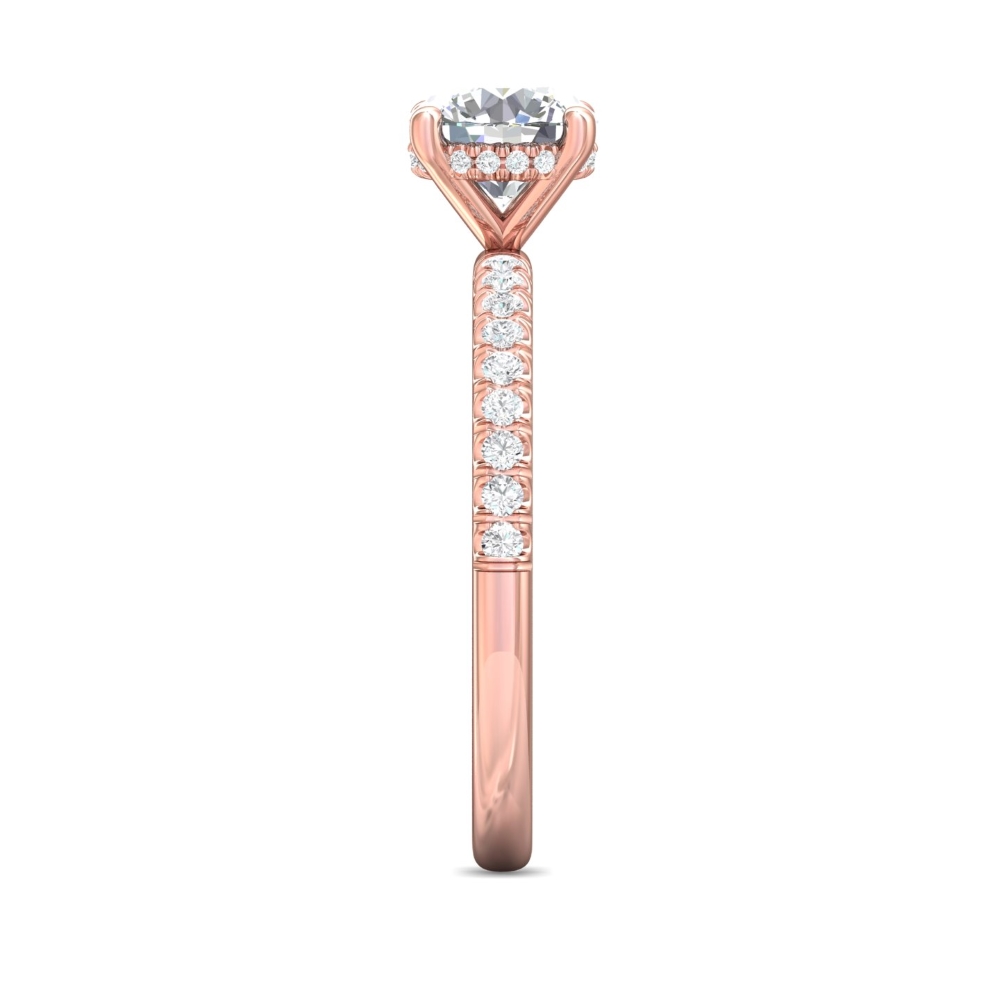 14K Rose Gold Round Diamond Engagement Ring