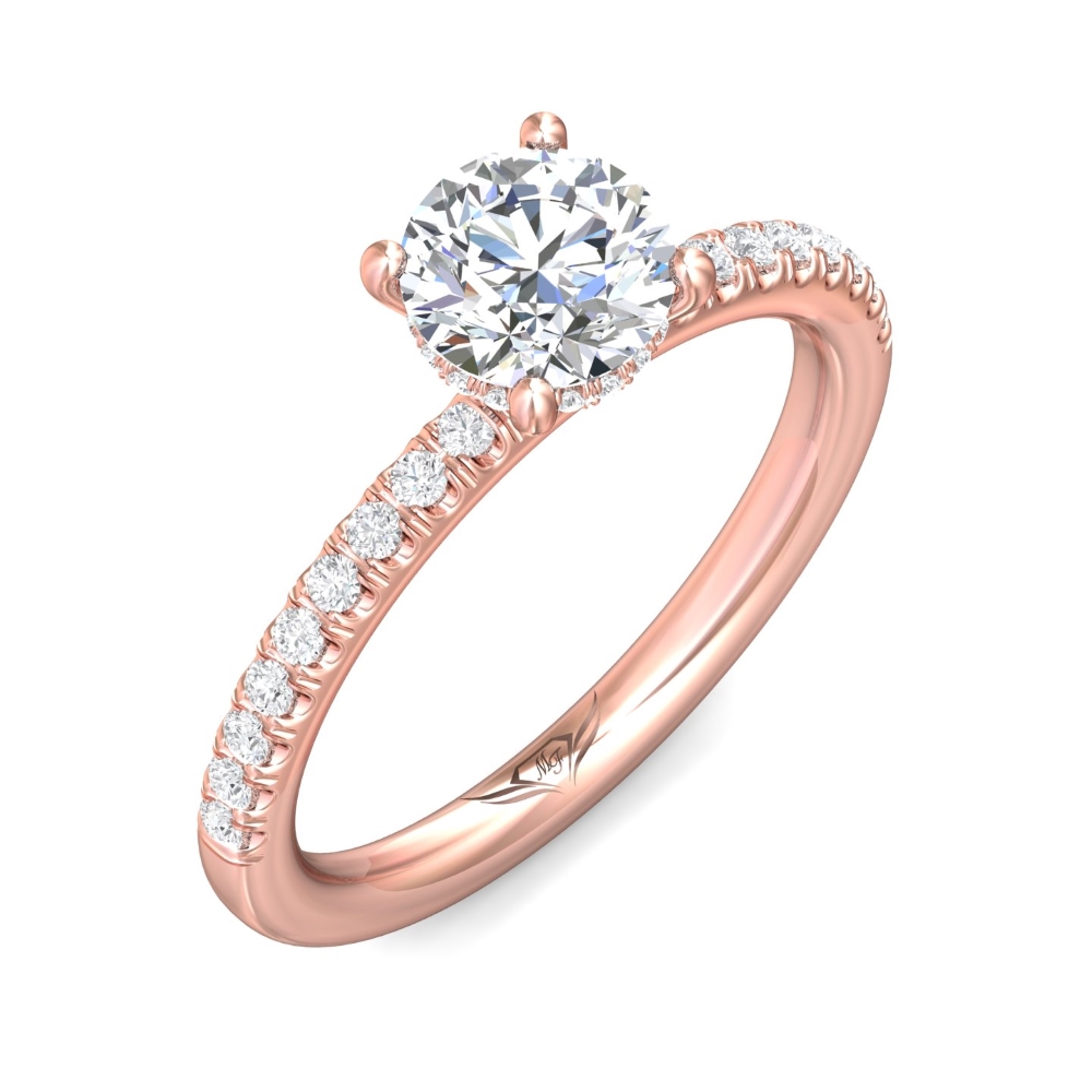 14K Rose Gold Round Diamond Engagement Ring