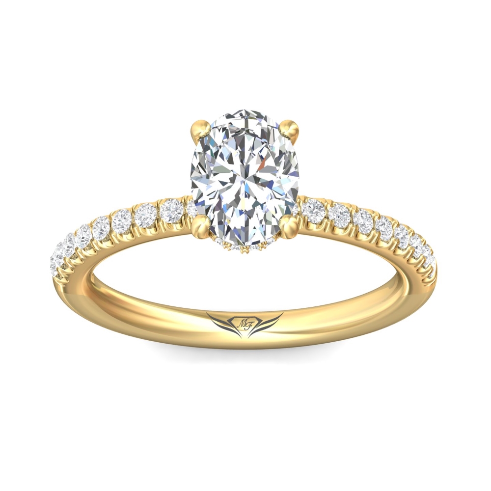 14K Yellow Gold Oval Diamond Engagement Ring