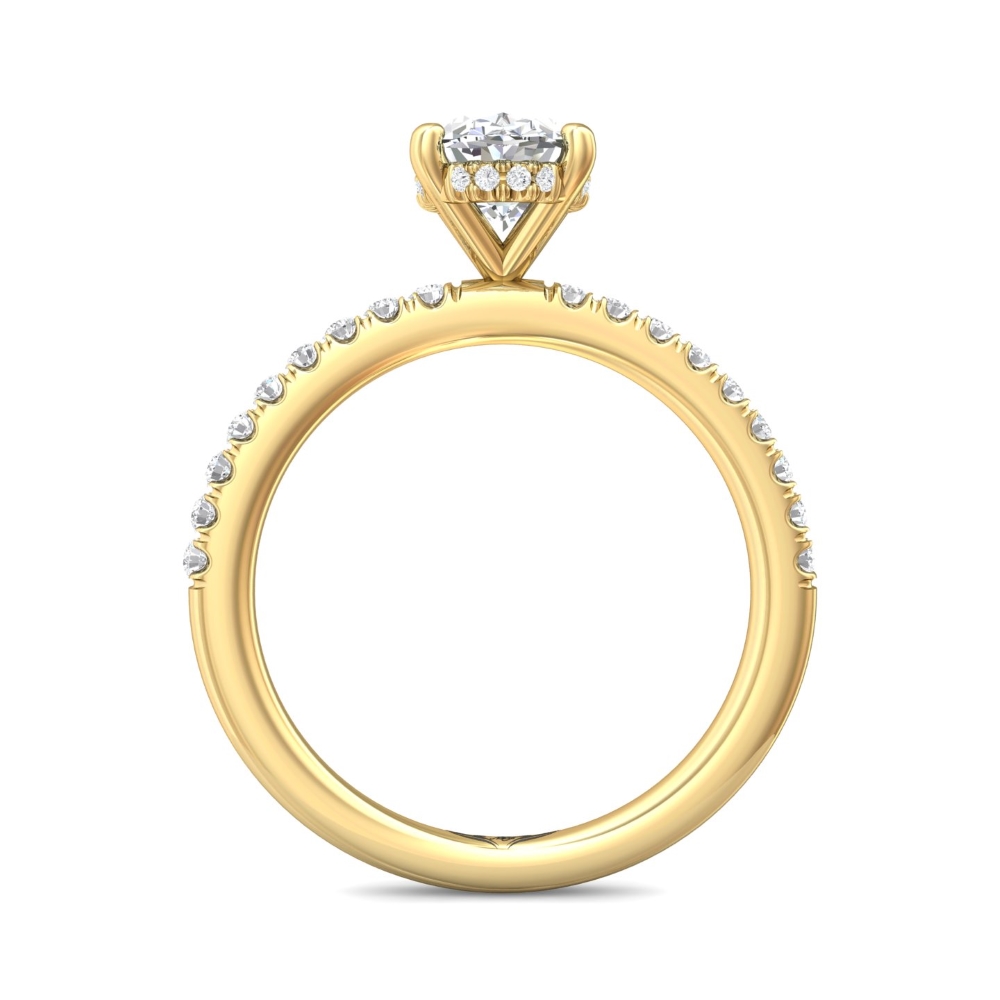 14K Yellow Gold Oval Diamond Engagement Ring