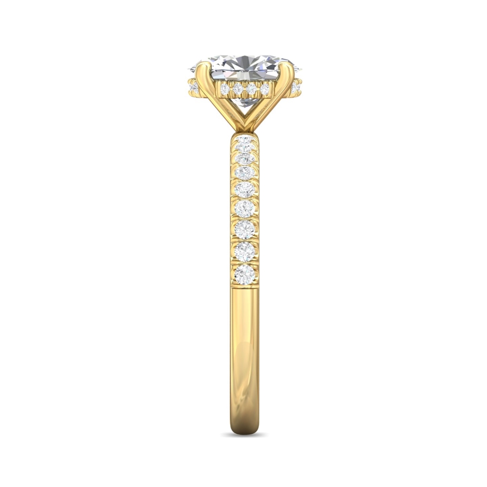 14K Yellow Gold Oval Diamond Engagement Ring