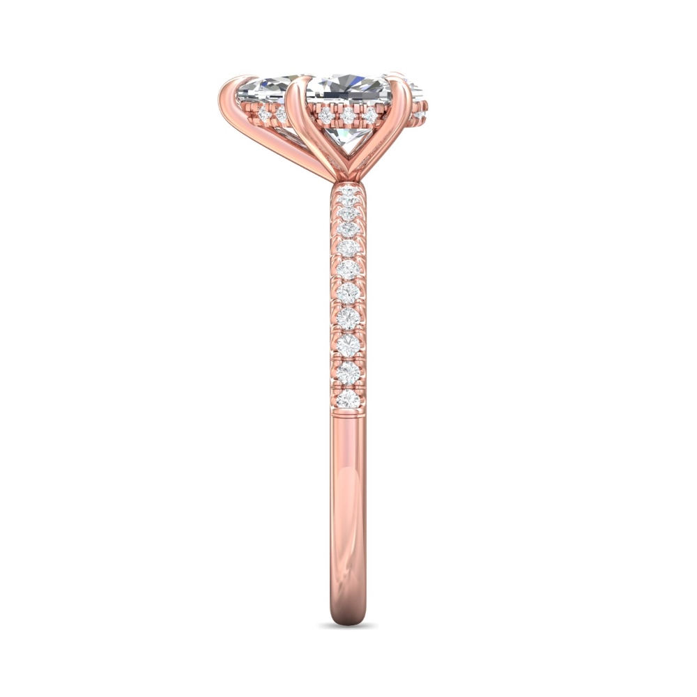 18K Rose Gold Pear Shape Diamond Engagement Ring