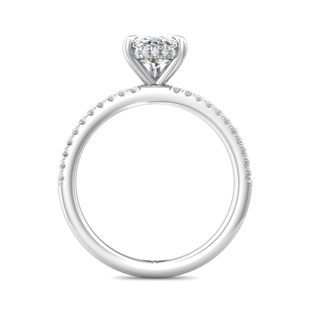 14K White Gold Pear Shape Diamond Engagement Ring