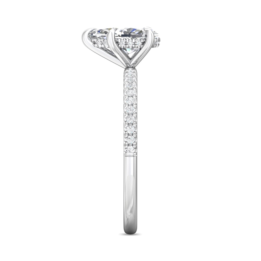 14K White Gold Pear Shape Diamond Engagement Ring