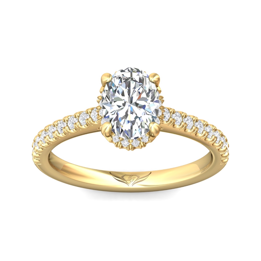 18K Yellow Gold Oval Diamond Engagement Ring