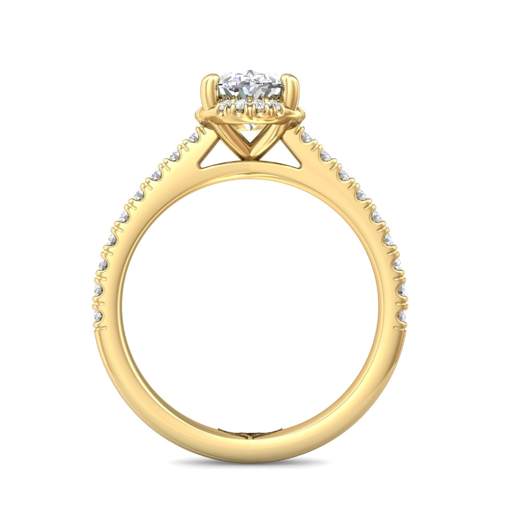 18K Yellow Gold Oval Diamond Engagement Ring