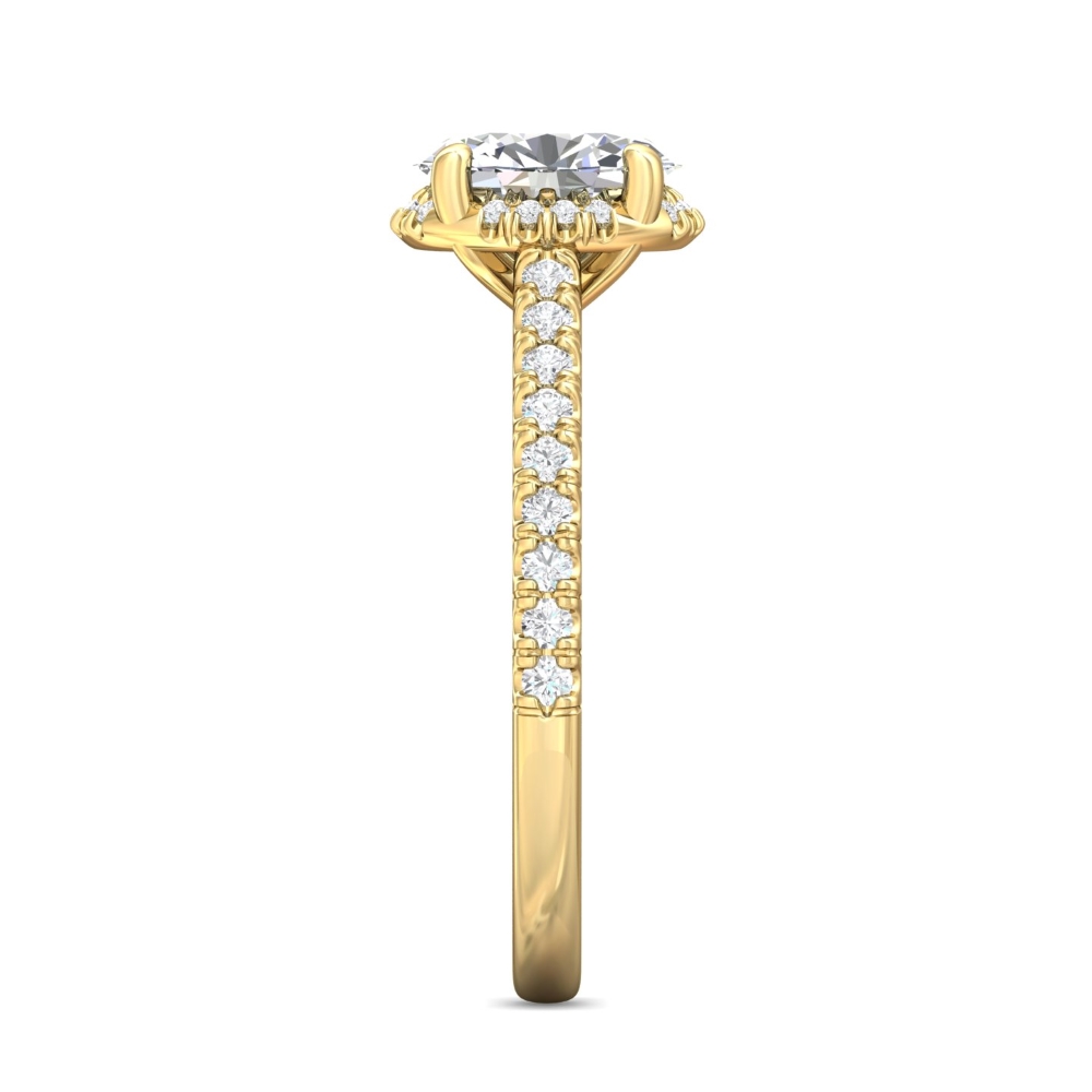 18K Yellow Gold Oval Diamond Engagement Ring