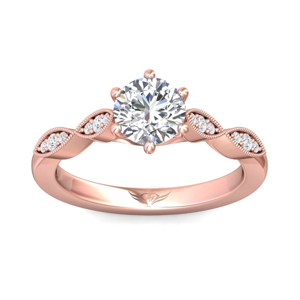 18K Rose Gold Round Diamond Engagement Ring