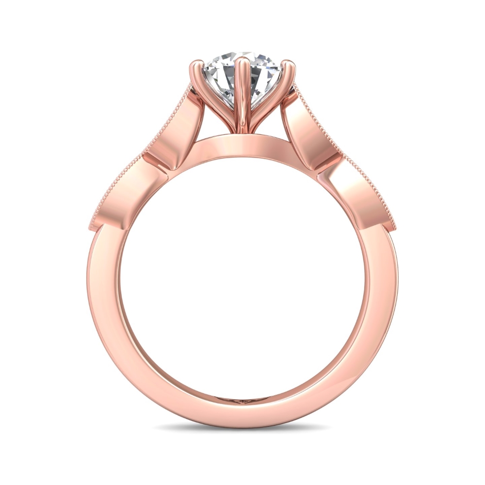 18K Rose Gold Round Diamond Engagement Ring