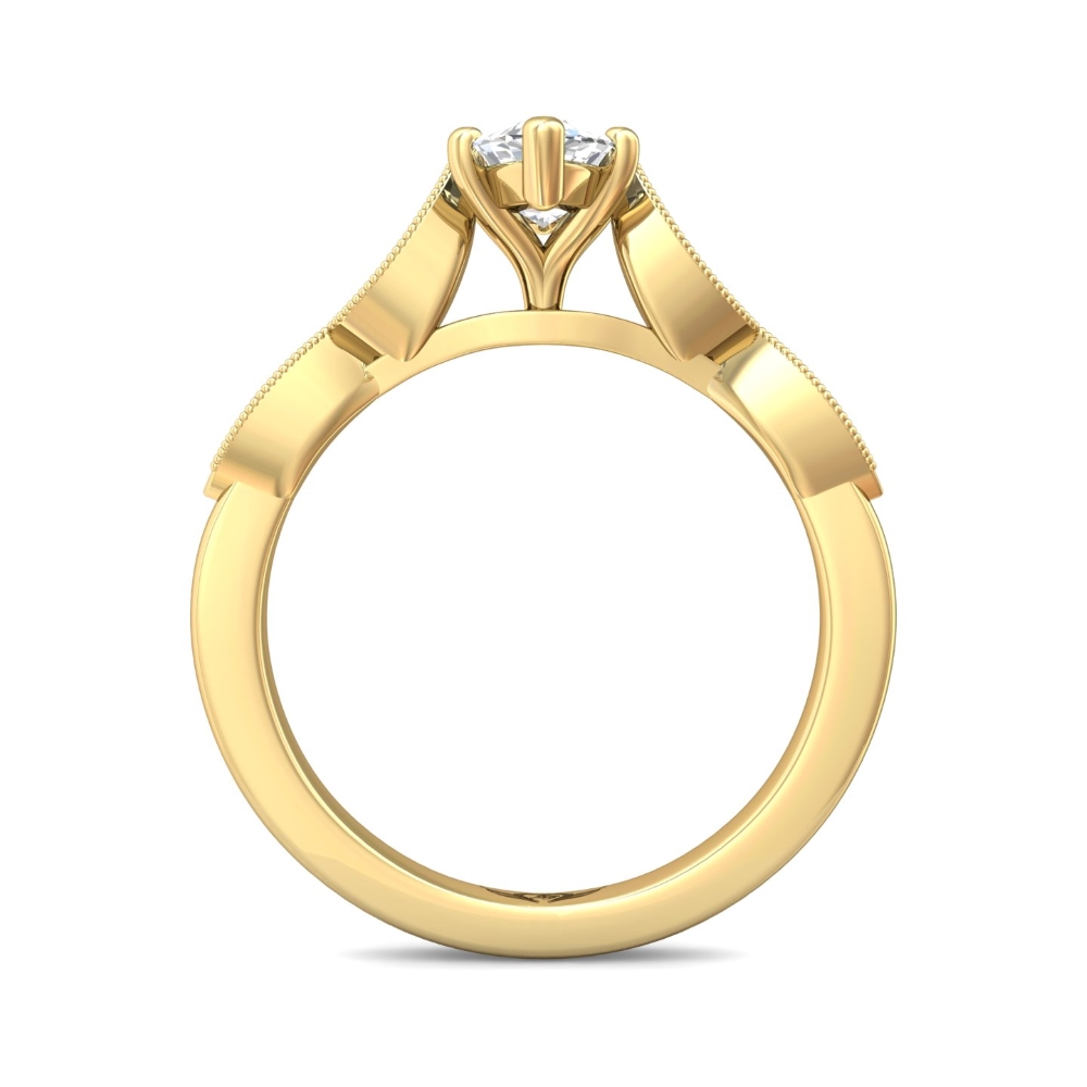 14K Yellow Gold Marquise Diamond Engagement Ring