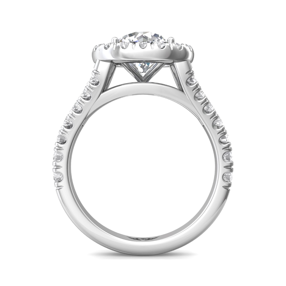  Platinum Cushion Diamond Engagement Ring