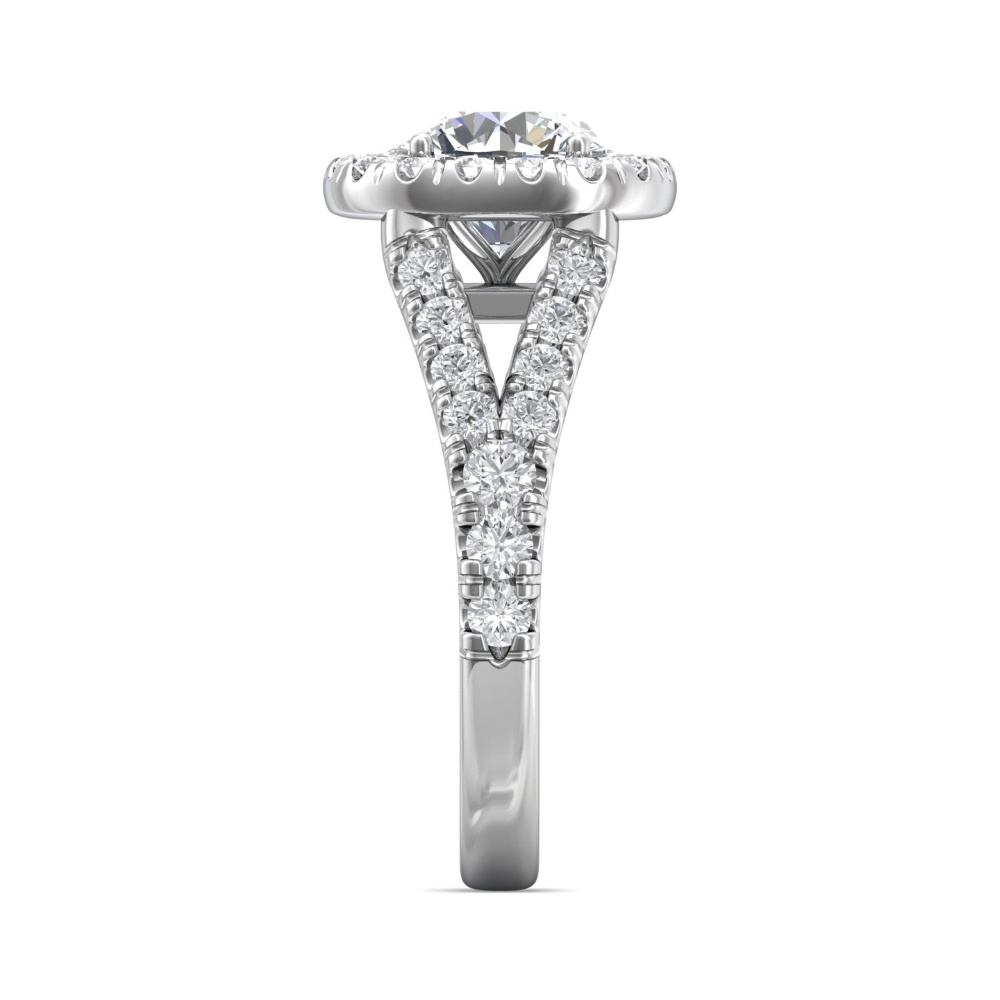  Platinum Cushion Diamond Engagement Ring