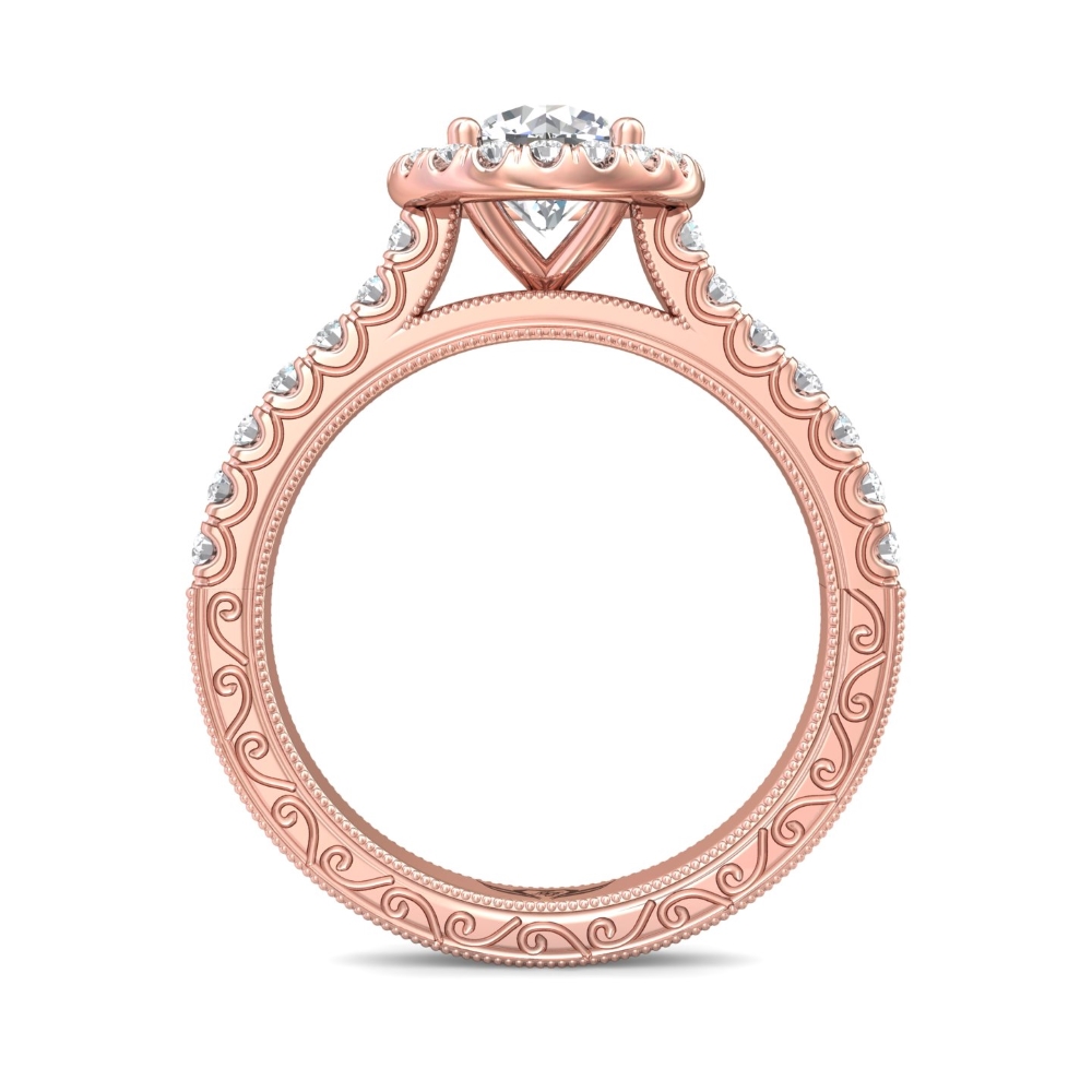 14K Rose Gold Round Diamond Engagement Ring