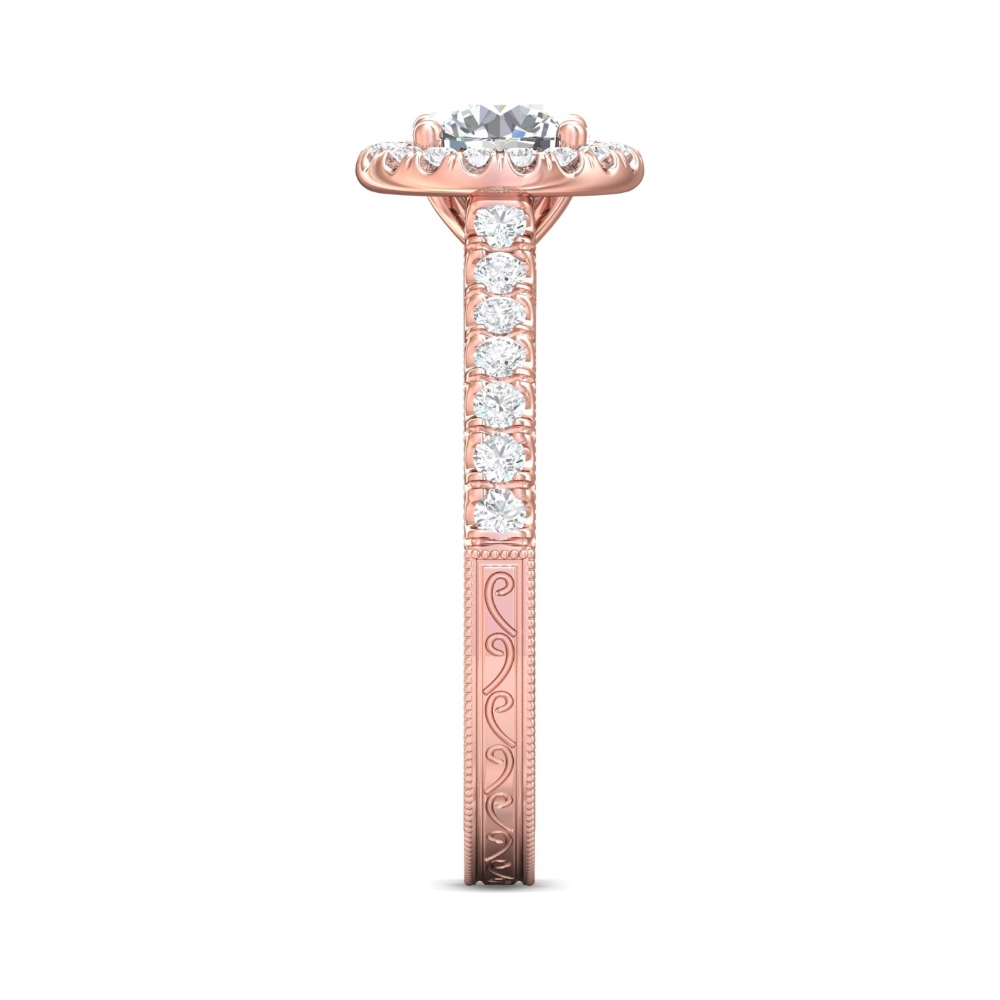 14K Rose Gold Round Diamond Engagement Ring