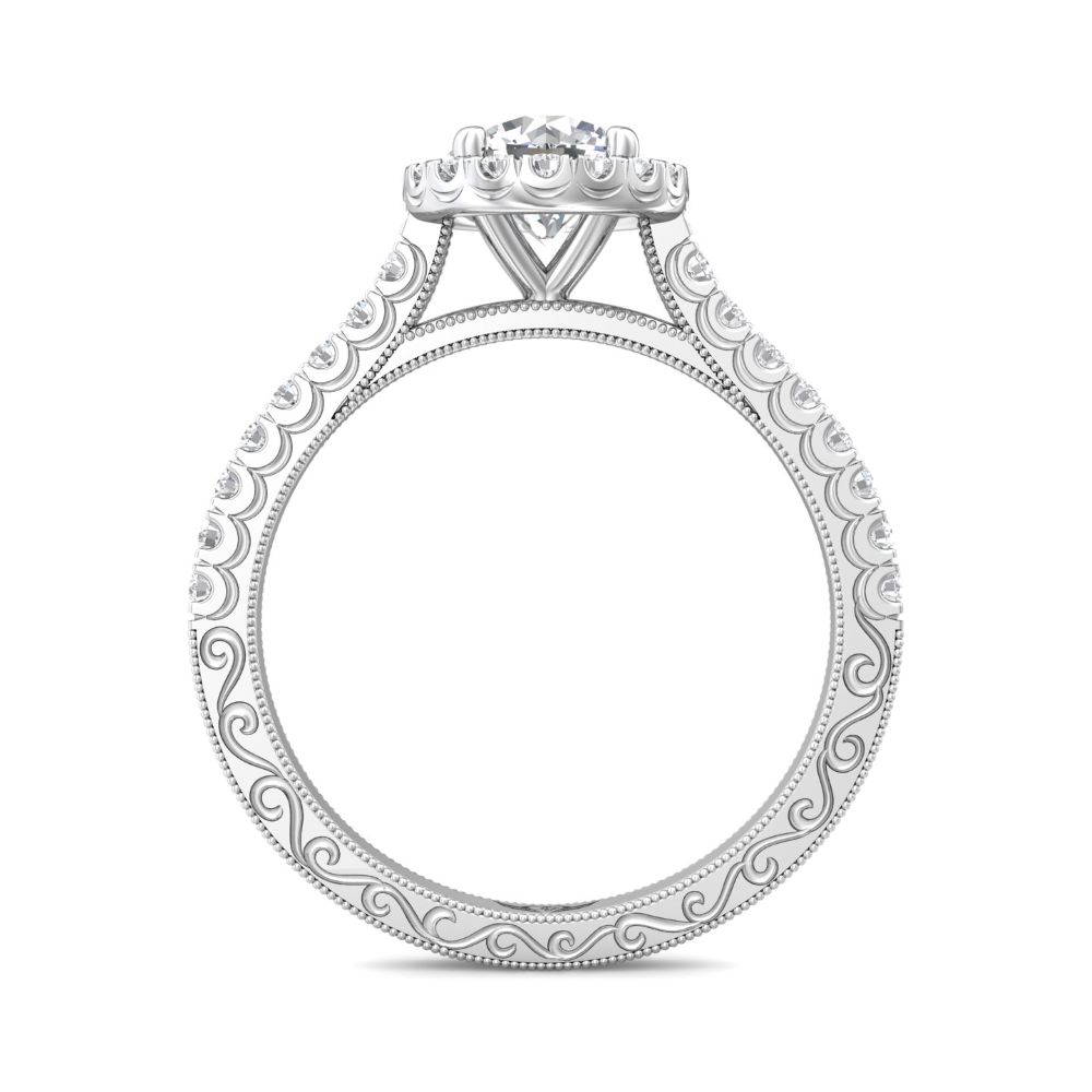 18K White Gold Round Diamond Engagement Ring