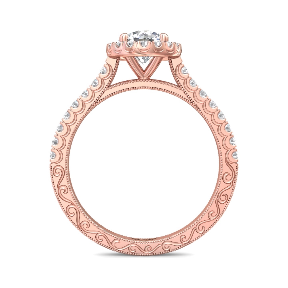 18K Rose Gold Round Diamond Engagement Ring