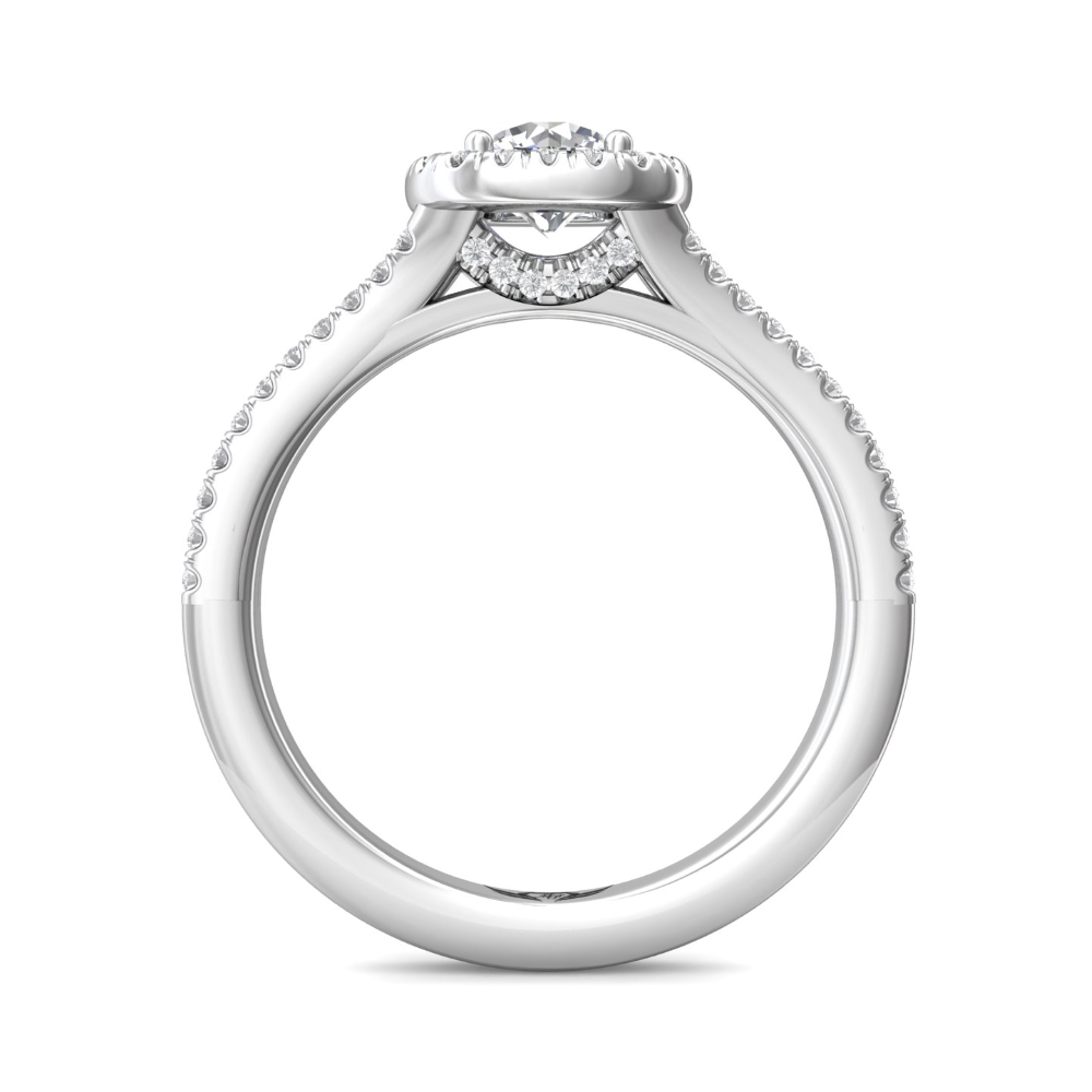  Platinum Cushion Diamond Engagement Ring