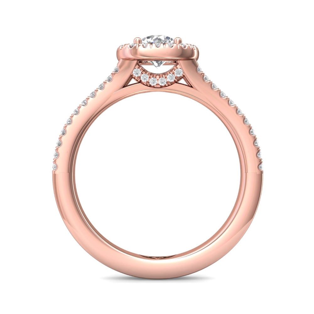 14K Rose Gold Cushion Diamond Engagement Ring