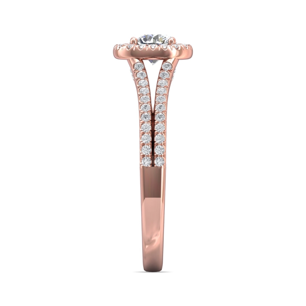 14K Rose Gold Cushion Diamond Engagement Ring