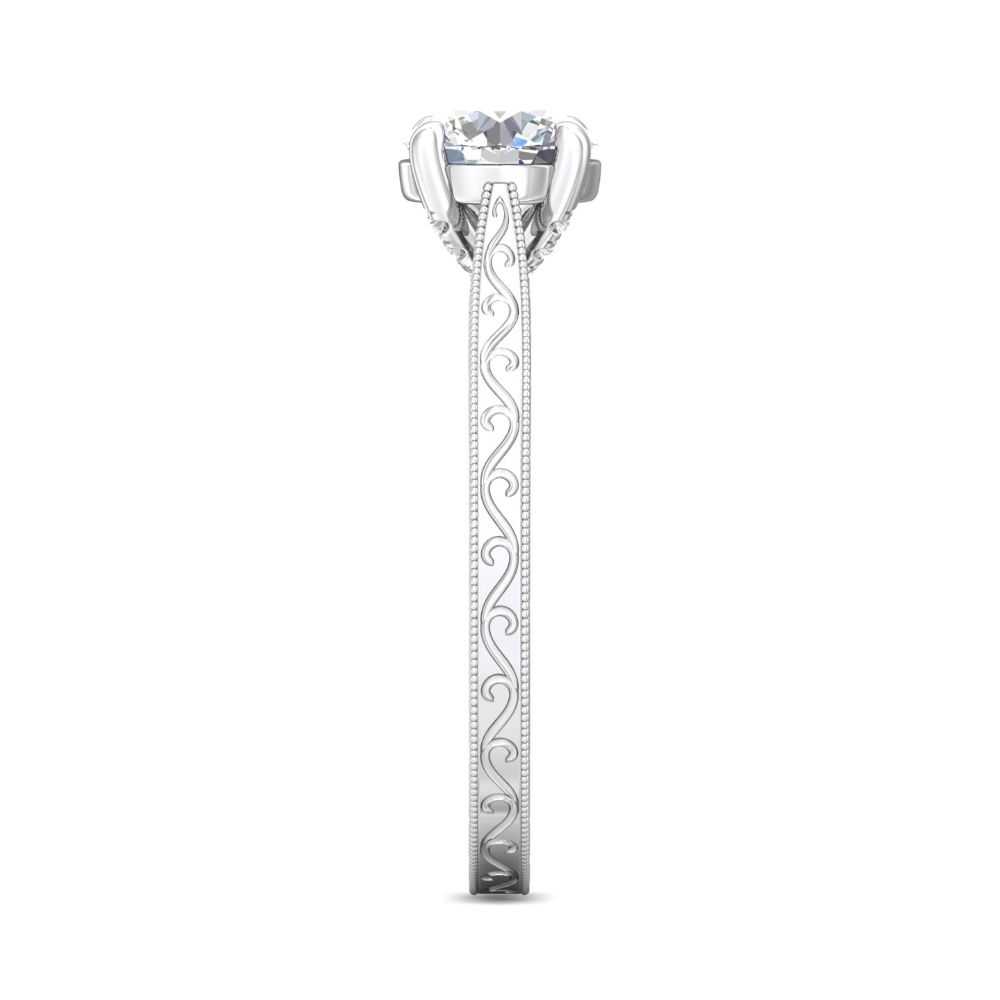 18K White Gold Round Diamond Engagement Ring