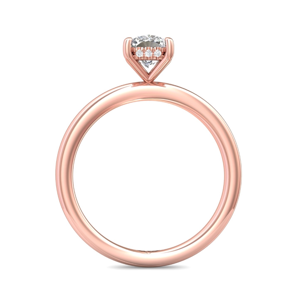 18K Rose Gold Cushion Diamond Engagement Ring