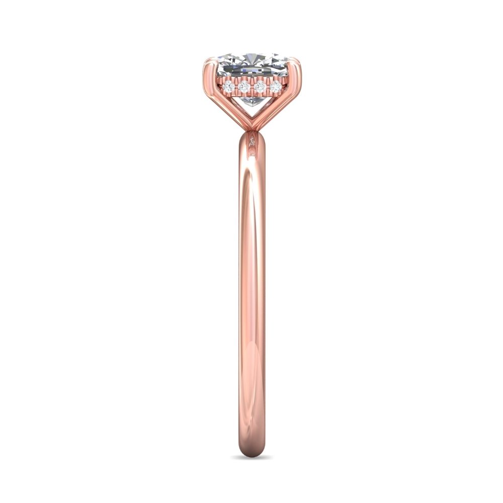 18K Rose Gold Cushion Diamond Engagement Ring