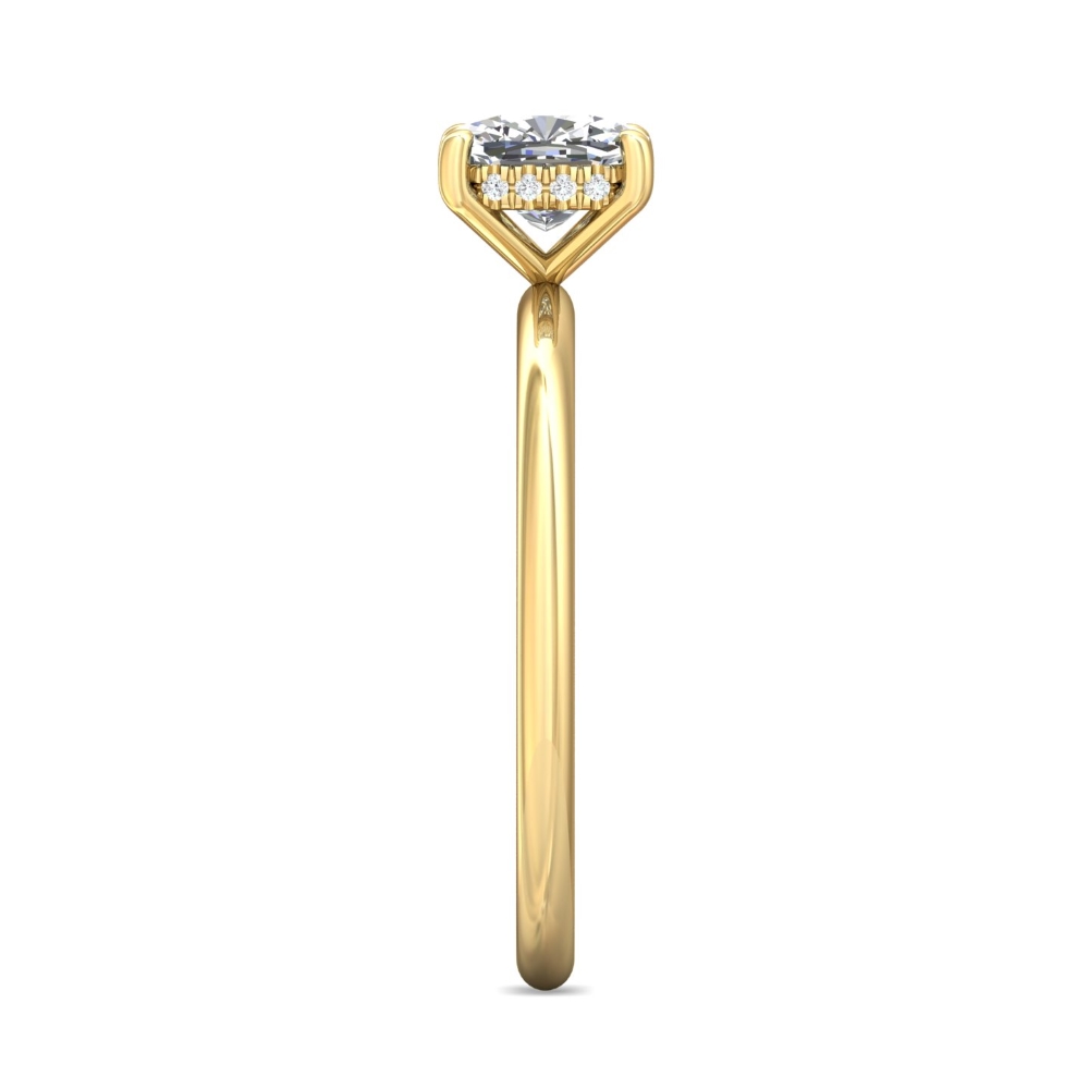 18K Yellow Gold Cushion Diamond Engagement Ring