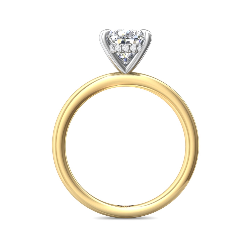 14K Yellow Gold and Platinum Pear Shape Diamond Engagement Ring
