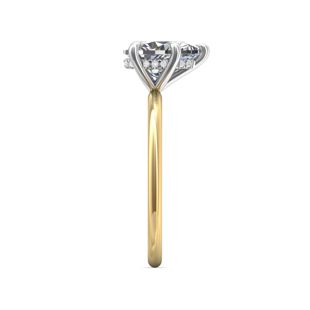 14K Yellow Gold and Platinum Pear Shape Diamond Engagement Ring