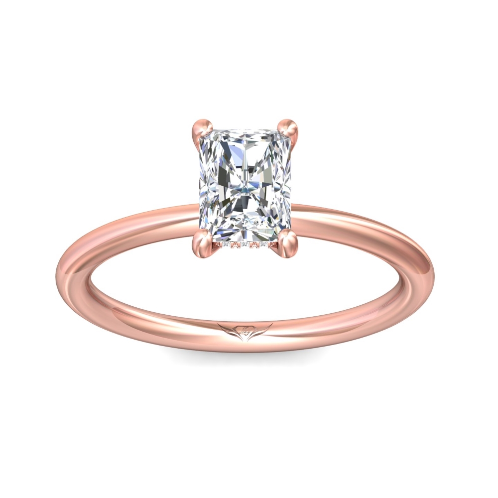 14K Rose Gold Radiant Diamond Engagement Ring