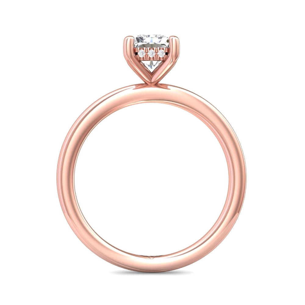 14K Rose Gold Radiant Diamond Engagement Ring