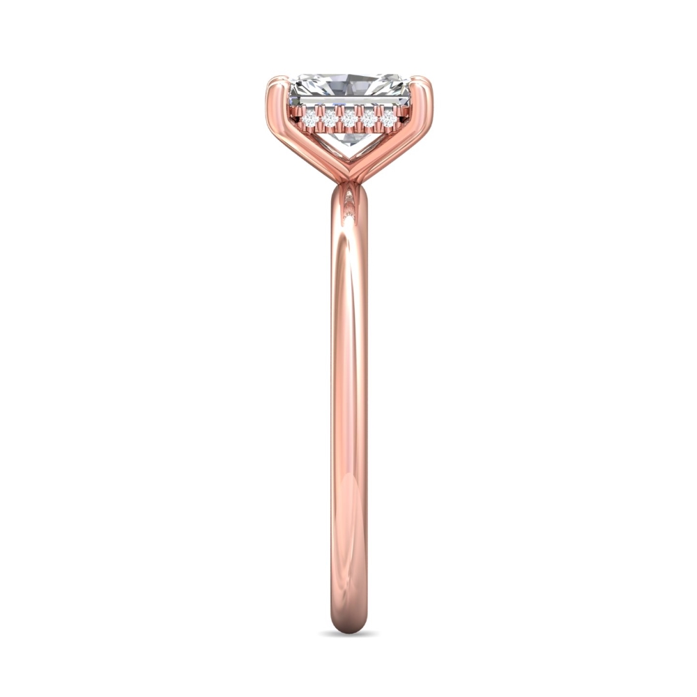14K Rose Gold Radiant Diamond Engagement Ring