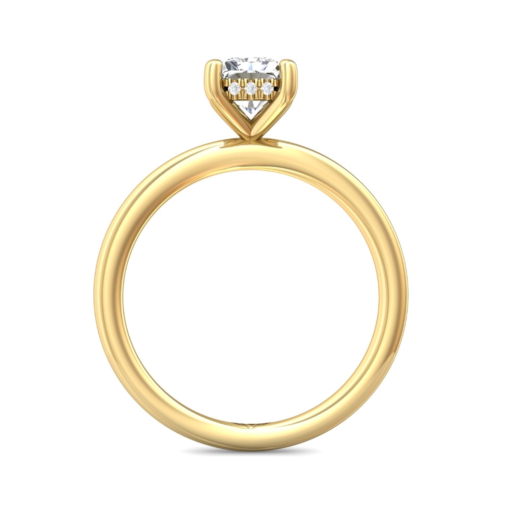 14K Yellow Gold Radiant Diamond Engagement Ring