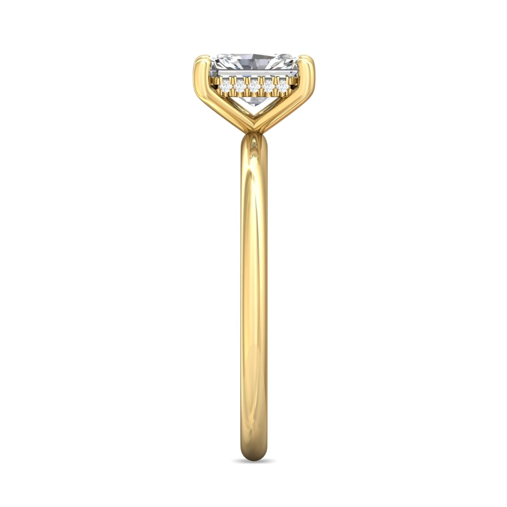 14K Yellow Gold Radiant Diamond Engagement Ring
