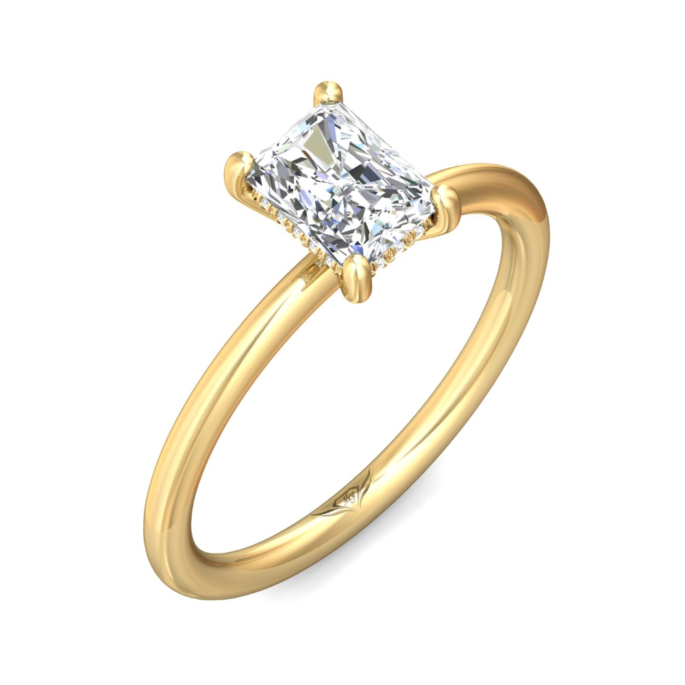 14K Yellow Gold Radiant Diamond Engagement Ring