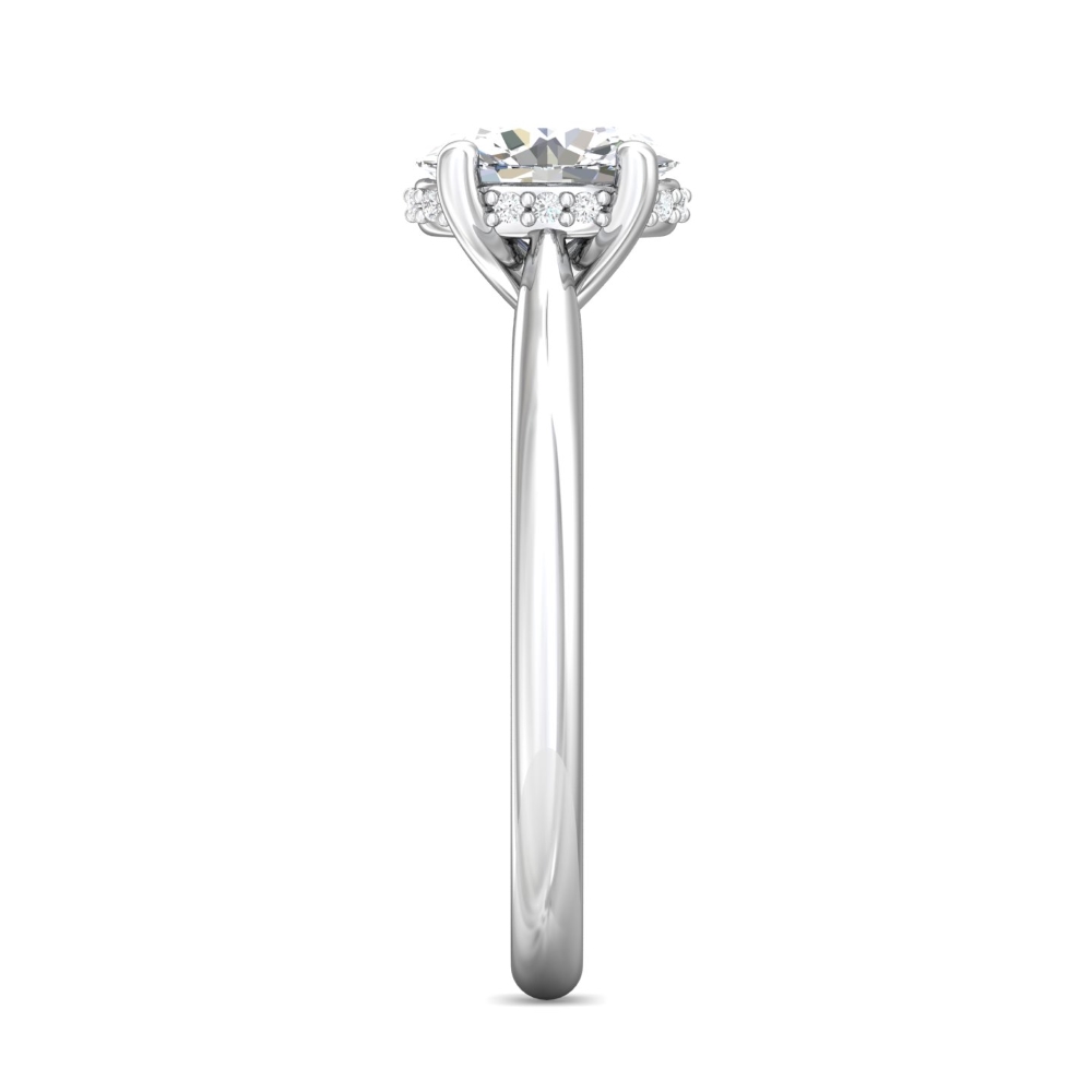 18K White Gold Oval Diamond Engagement Ring