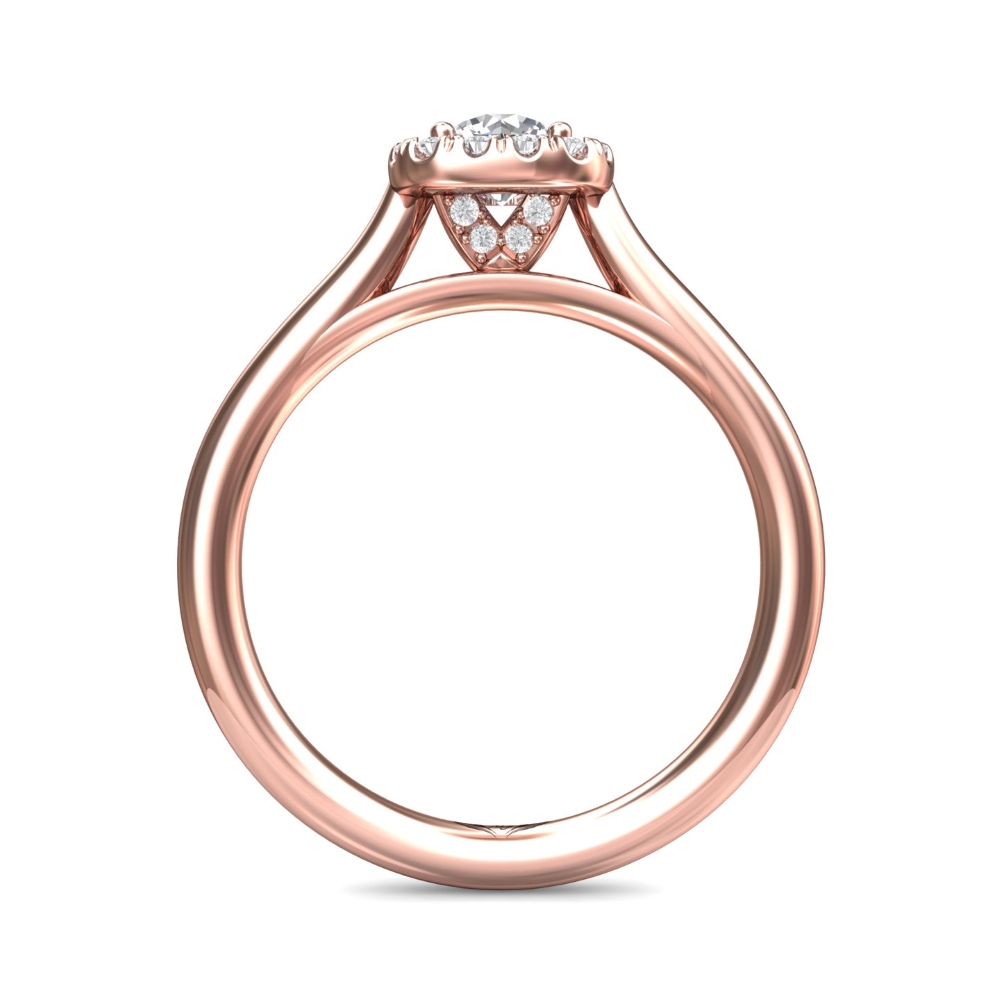 14K Rose Gold Cushion Diamond Engagement Ring